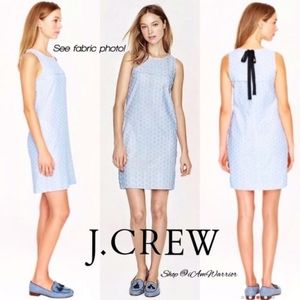 J Crew embroidered seersucker shift dress